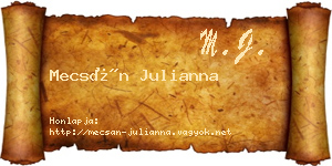Mecsán Julianna névjegykártya