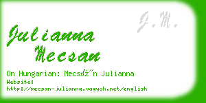 julianna mecsan business card